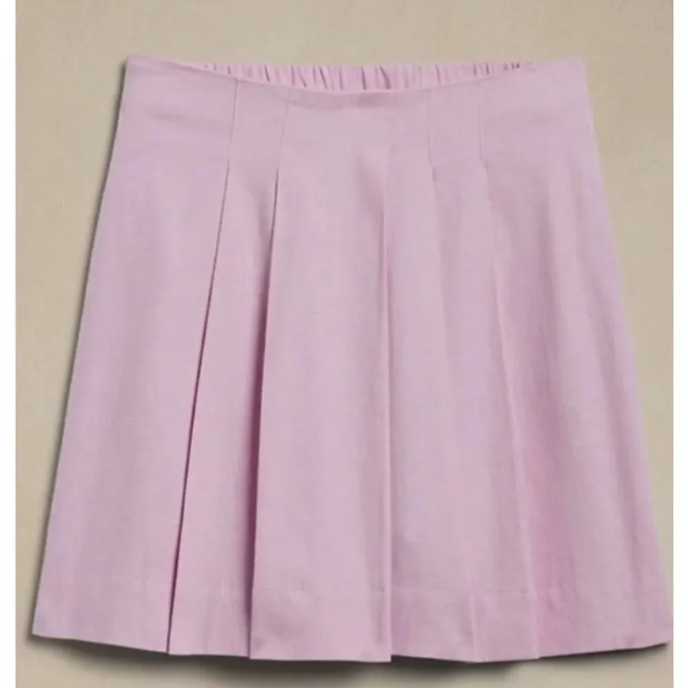Banana Republic Pleated Skort Women's XS Lavender Linen Blend Mini Elastic Waist